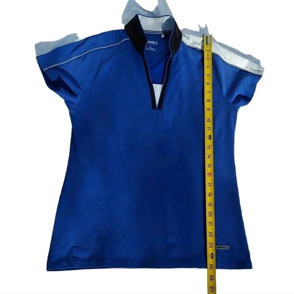 Annika Cutter & Buck Womens Blue & Black/ White Blouse Medium - Picture 8 of 11